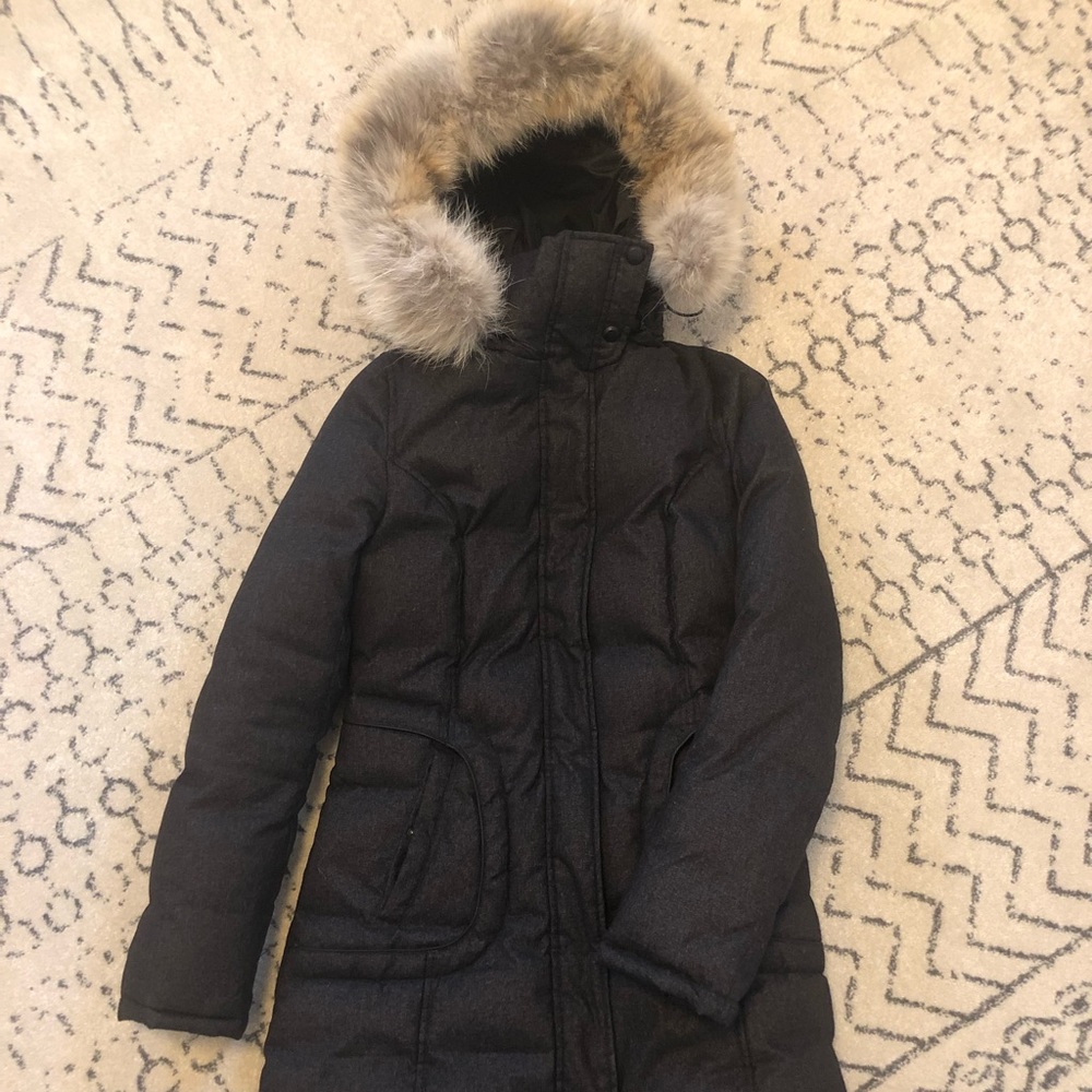 Soia & Kyo Down Parka with Coyote Trim Hood